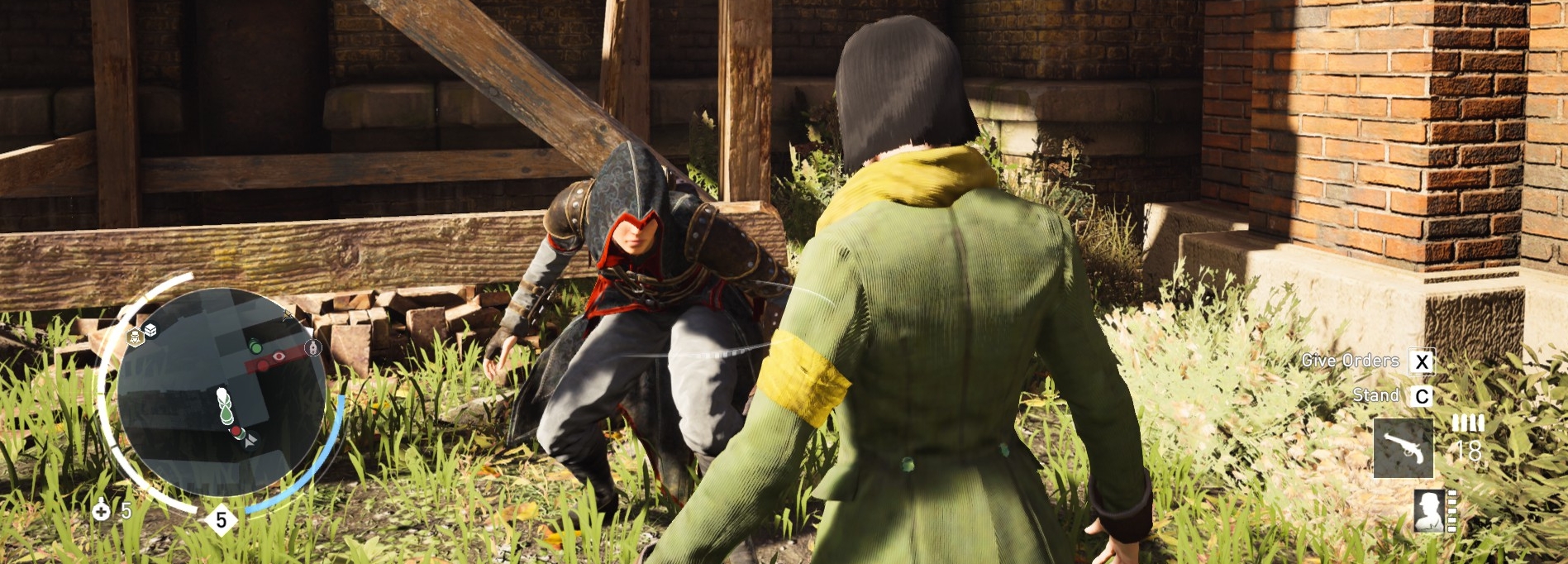 Assassin's Creed Syndicate: Assassin's Creed Syndicate: Evie lays out her plan to the freshie Rooks next to the wooden construction structure just outside of the London Bridge Station.