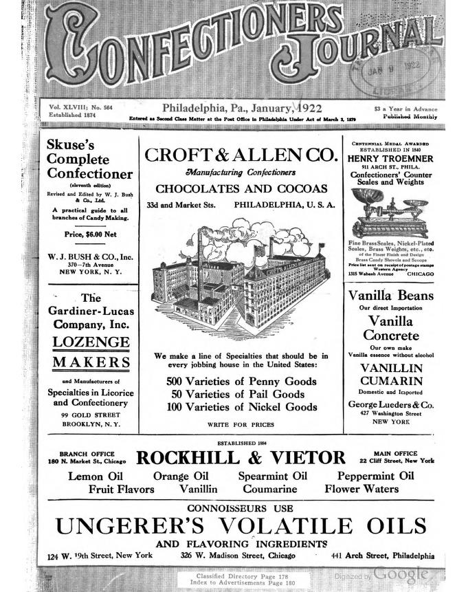 Confectioners Journal 1922