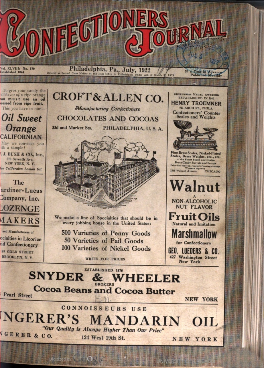 Confectioners Journal 1922jul-dec
