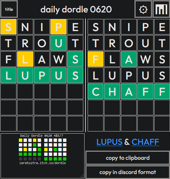 Dordle: Guess the two five-letter words