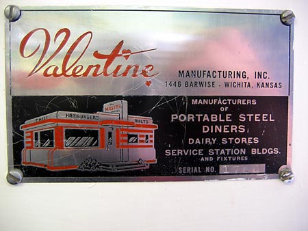 Dot's Diner manufacturing plate