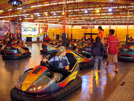 Waiting for bumper cars to start