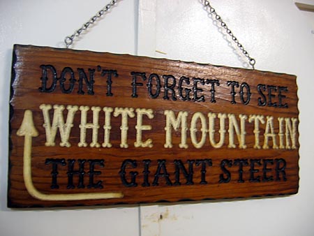 White Mountain reminder sign