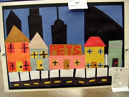 Construction paper cityscape